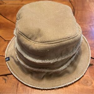 NEW GAP Corduroy & Fleece Bucket Hat Ski Snow Winter Skate Tan Medium / Large